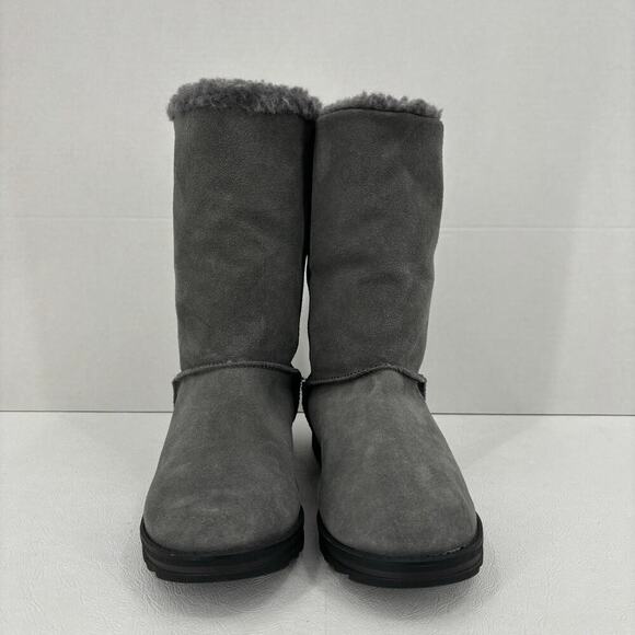 Muk Luks Ziggy Rodeo Winter Boots Genuine Suede Faux Fur Lined Gray Women's 7 - Picture 5 of 10